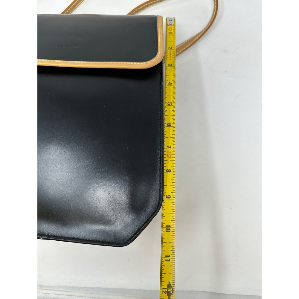 Francesco Biasia Smooth Leather Two-Tone Backpack Black Tan - Picture 11 of 13